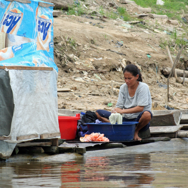 Woman washing clothes